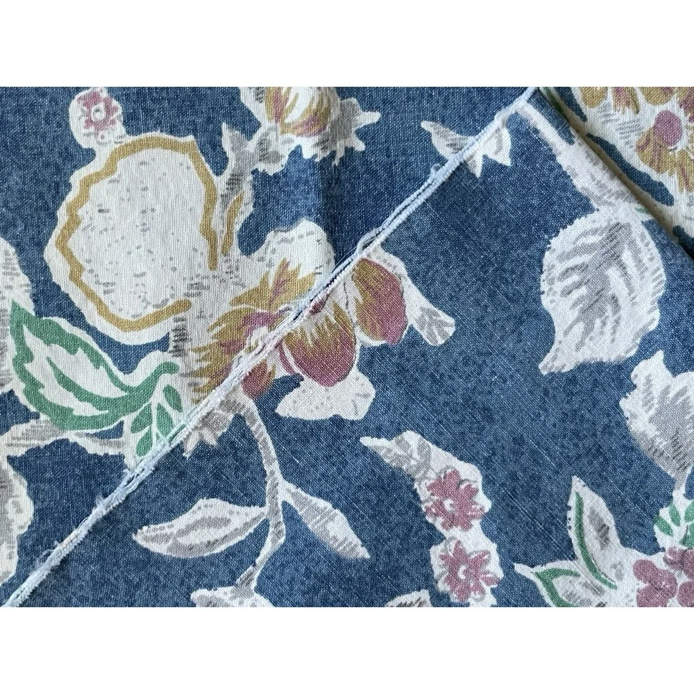 Vintage Ralph Lauren Jardin Queen Flat Sheet & 2 Standard Pillowcases FLAWED